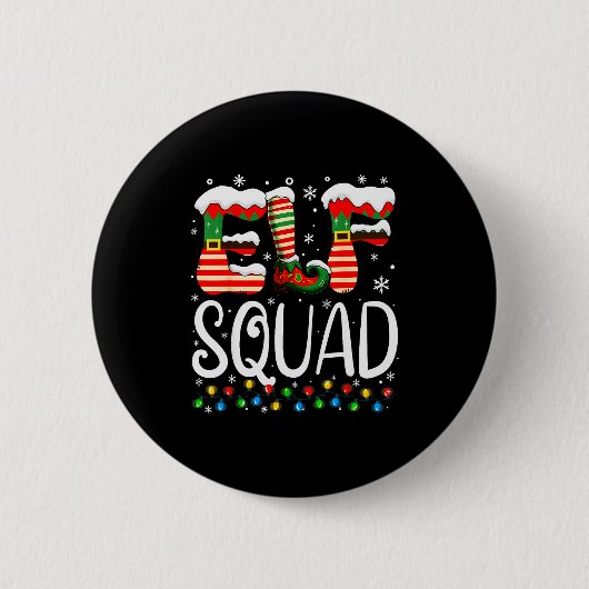 Badge Rond 5 Cm Elf Family Christmas Matching Pajamas Xmas Elf Squ (Devant)