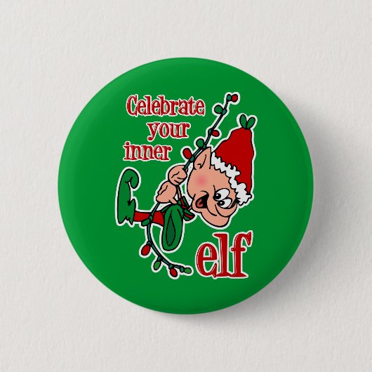 Badge Rond 5 Cm Elf intérieur (Devant)