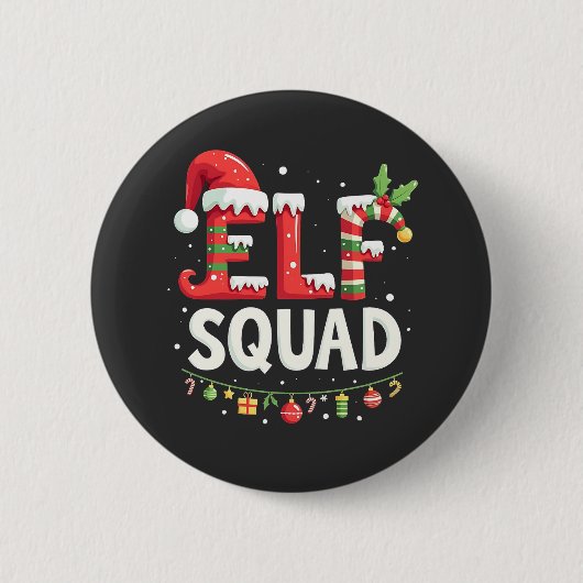 Badge Rond 5 Cm Elf Squad Drôle Correspondant (Devant)