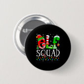 Badge Rond 5 Cm Elf Squad Funny Elf Family Christmas Matching Paja (Devant & derrière)