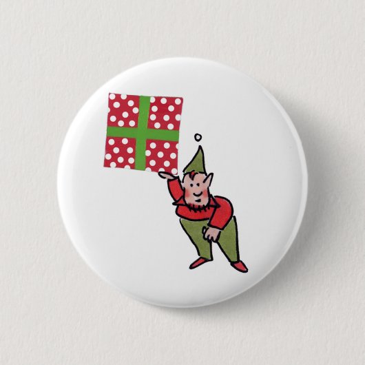 Badge Rond 5 Cm Elf with Polka Dot Gift button (Devant)