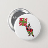 Badge Rond 5 Cm Elf with Polka Dot Gift button (Devant & derrière)