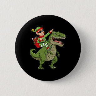 Badge Rond 5 Cm Elfe de Noël équitation Dinosaur T Rex Garçons Enf