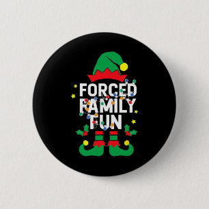 Badge Rond 5 Cm Elfe Drôle Forcé Amusement Familial Chemise de Noë