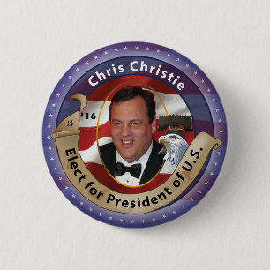 Badge Rond 5 Cm Élisez Chris Christie pour le président 2016