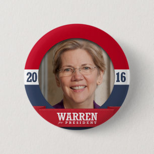 BADGE ROND 5 CM ELIZABETH WARREN 2016
