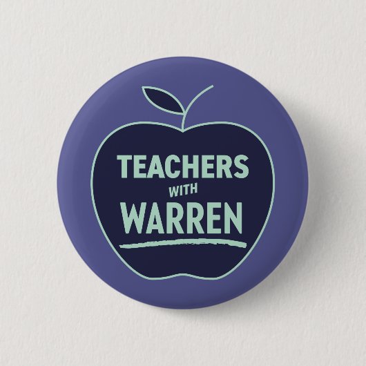 Badge Rond 5 Cm Elizabeth Warren - Enseignants Avec Warren Button (Devant)