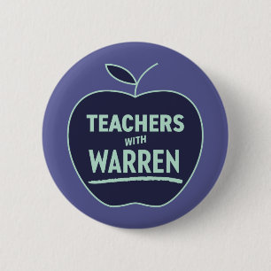 Badge Rond 5 Cm Elizabeth Warren - Enseignants Avec Warren Button