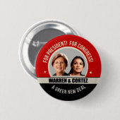 Badge Rond 5 Cm Elizabeth Warren pour la présidente 2020 (Devant & derrière)