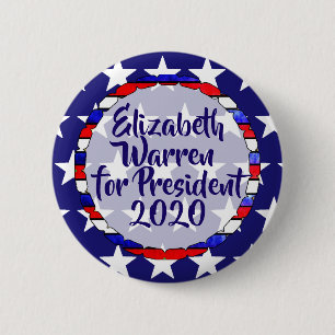 Badge Rond 5 Cm Elizabeth Warren pour la présidente 2020