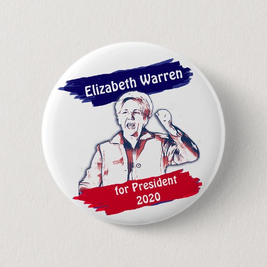 Badge Rond 5 Cm Elizabeth Warren pour l'élection présidentielle de (Devant)