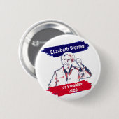 Badge Rond 5 Cm Elizabeth Warren pour l'élection présidentielle de (Devant & derrière)