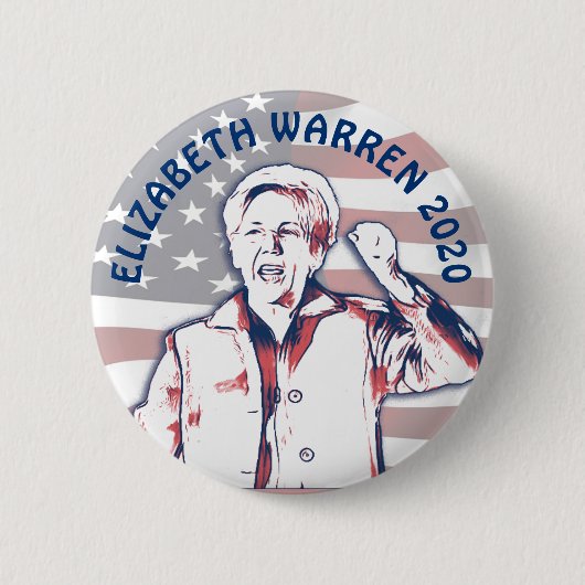 Badge Rond 5 Cm Elizabeth Warren pour l'élection présidentielle de (Devant)