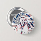 Badge Rond 5 Cm Elizabeth Warren pour l'élection présidentielle de (Devant & derrière)