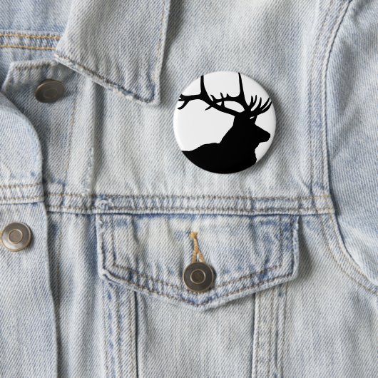 Badge Rond 5 Cm Elk Silhouette (En situation)
