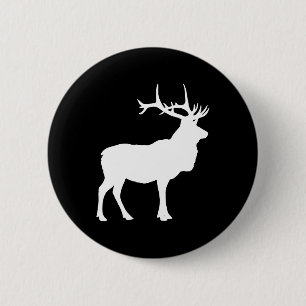 Badge Rond 5 Cm Elk Silhouette