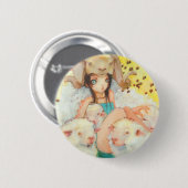 Badge Rond 5 Cm Elle bouton de enfoncement d'abeille (Devant & derrière)