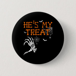 Badge Rond 5 Cm Elle est ma bite Il est ma menace Coupl Halloween