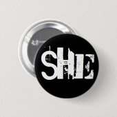 Badge Rond 5 Cm "Elle" est mon pronom (Devant & derrière)