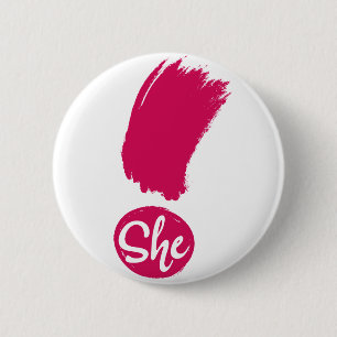 Badge Rond 5 Cm Elle Exclamation Pin