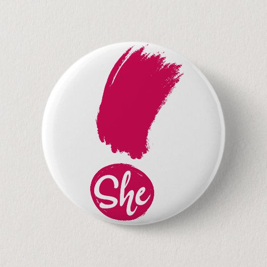 Badge Rond 5 Cm Elle Exclamation Pin (Devant)