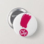 Badge Rond 5 Cm Elle Exclamation Pin (Devant & derrière)