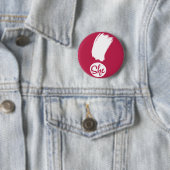 Badge Rond 5 Cm Elle Exclamation White Design Pin (En situation)