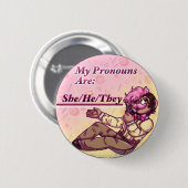 Badge Rond 5 Cm Elle/Il/Ils Classique ! Wilford Pronoun Pin (Devant & derrière)