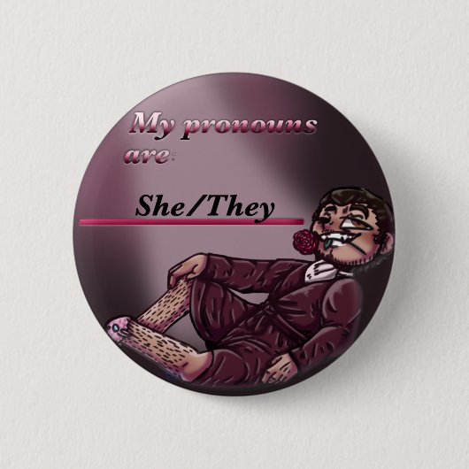 Badge Rond 5 Cm Elle/Ils Acteur ! Mark Pronoun Pin (Devant)