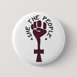 Badge Rond 5 Cm Elle le bouton de personnes
