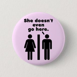 Badge Rond 5 Cm Elle ne va pas même ici
