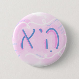 Badge Rond 5 Cm "Elle" Pronom Hébreu Trans Couleurs