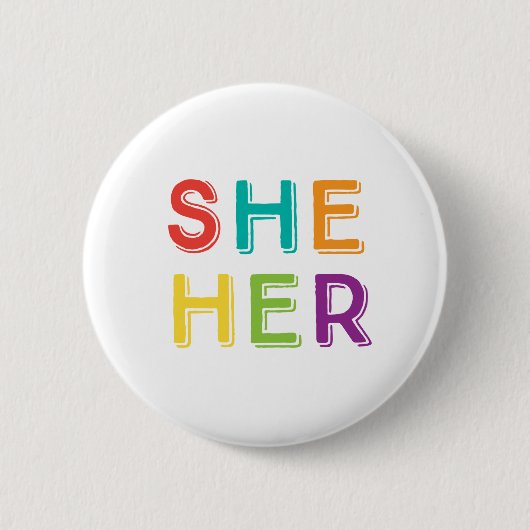 Badge Rond 5 Cm Elle Ses pronouns (Devant)