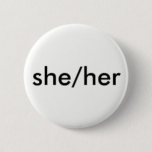 Badge Rond 5 Cm elle/son bouton de pronom