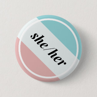 Badge Rond 5 Cm Elle/son bouton rond rose et bleu