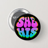 Badge Rond 5 Cm Elle / Son Épingle (Devant & derrière)