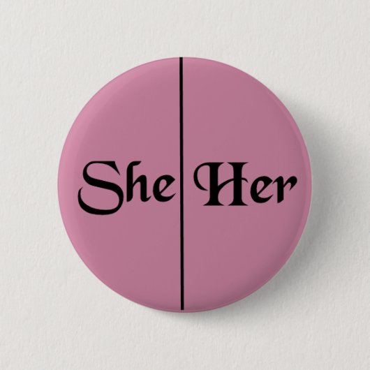 Badge Rond 5 Cm Elle/son pronom v5 - rose (Devant)