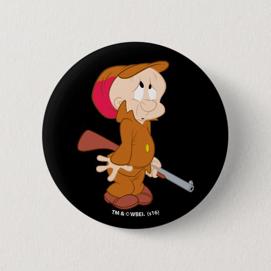 Badge Rond 5 Cm ELMER FUDD™ | Pose effrayée (Devant)