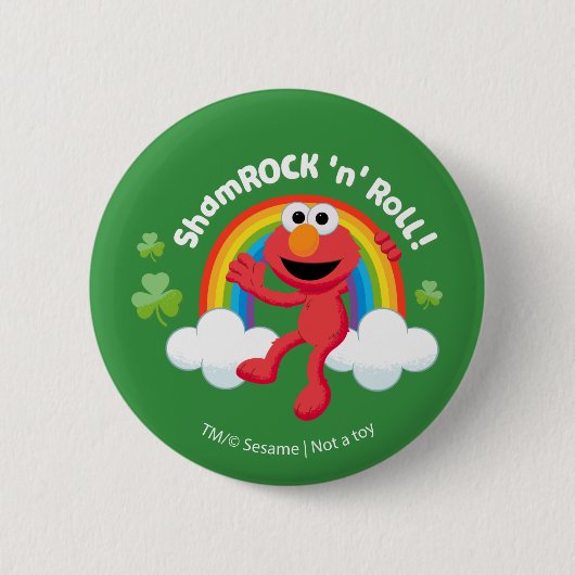 Badge Rond 5 Cm Elmo | Arc en arc-en-ciel shamrock 'n' (Devant)