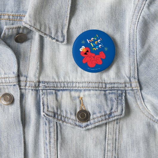 Badge Rond 5 Cm Elmo Hee ! Hee ! Hee ! (En situation)