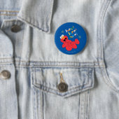 Badge Rond 5 Cm Elmo Hi! Hi! Hi! (En situation)