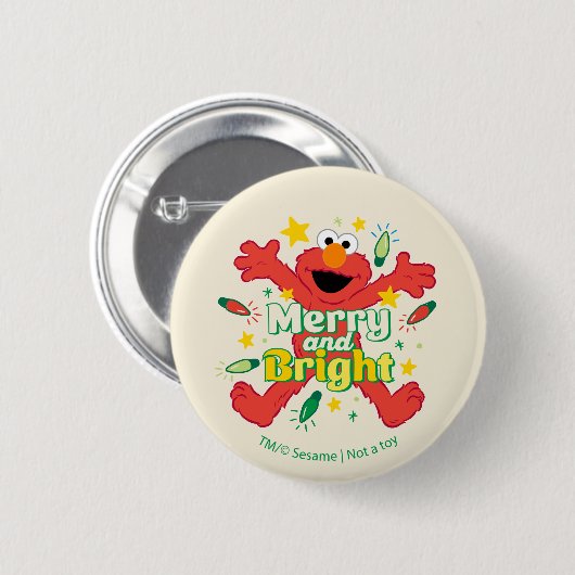 Badge Rond 5 Cm Elmo | Joyeux et lumineux (Devant & derrière)
