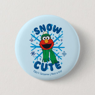 Badge Rond 5 Cm Elmo Neige Mignon