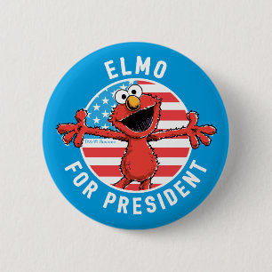 Badge Rond 5 Cm Elmo pour le président - Drapeau