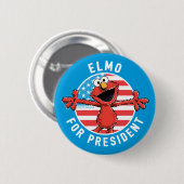 Badge Rond 5 Cm Elmo Président - Drapeau (Devant & derrière)