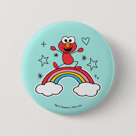 Badge Rond 5 Cm Elmo Rainbow Doodley Graphic (Devant)