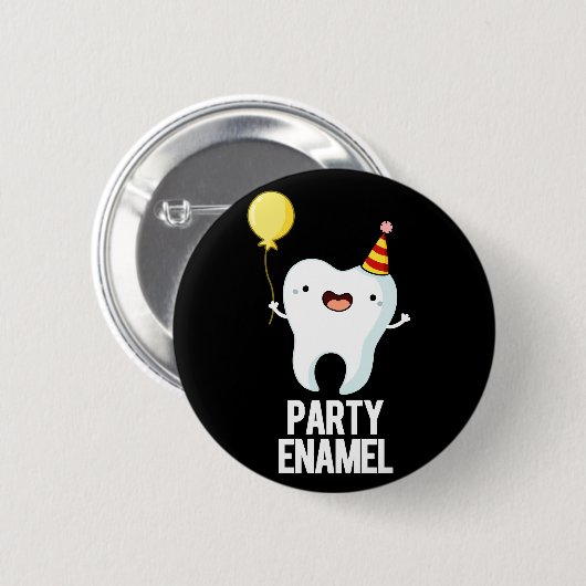 Badge Rond 5 Cm Émail de fête Funny Dot Pun Dark BG (Devant & derrière)