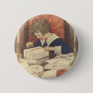 Badge Rond 5 Cm Emballage des cadeaux de Noël, Jessie Willcox Smit