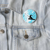 Badge Rond 5 Cm embarquer avec les oiseaux. (En situation)