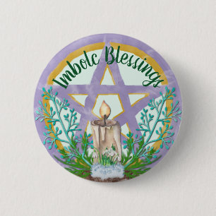 Badge Rond 5 Cm Embauches Céltic Wicca Pentacle